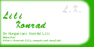 lili konrad business card